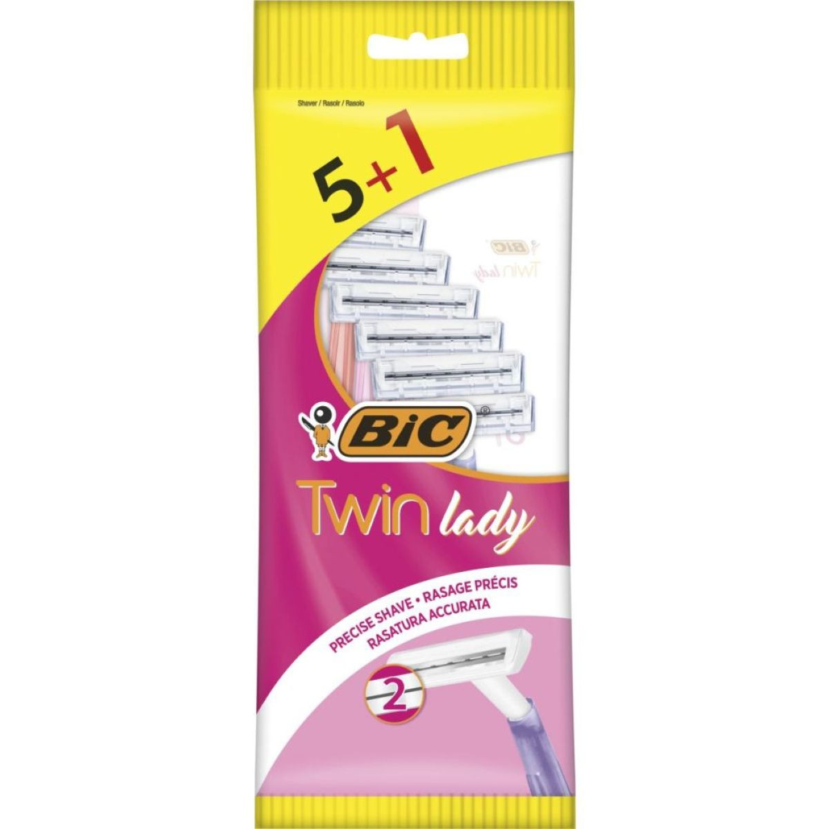 BIC TWIN LADY SHAVER POUCH 5+1