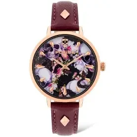 PL L MIONA RG CASE BLK DIAL PURPLE LEATHER