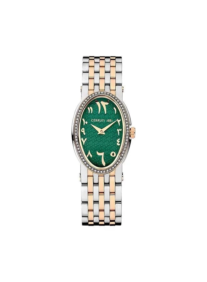 CER L SS/RG CAS+BRT,GRN DIAL