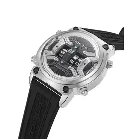 STEEL CASE, GREY DIAL,BLACK SILICON