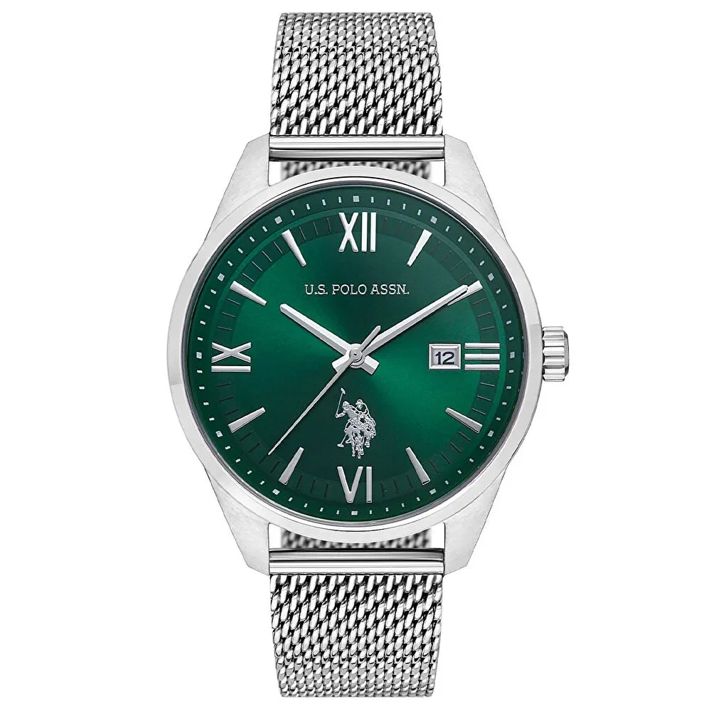 USPA1001-07 MEN'S QUARTZ SILICONE STRAP WATCH 43 MM