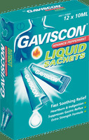 GAVISCON ADVANCE PEPPERMINT LIQUID SACHET 12S