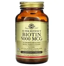 SOLGAR BIOTIN 5000 MCG 100'S CAPS