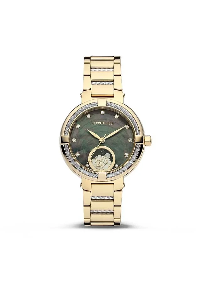 CER L GARDENA GP/SS CAS+BRT,BLK MOP,MOON PHASE