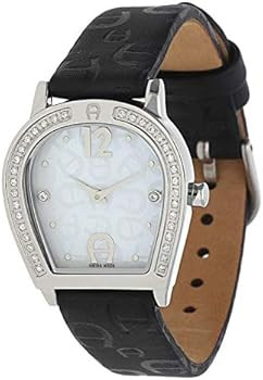 AIG AMALFI-L SS DIA WHT MOP DIAL BLK LTR