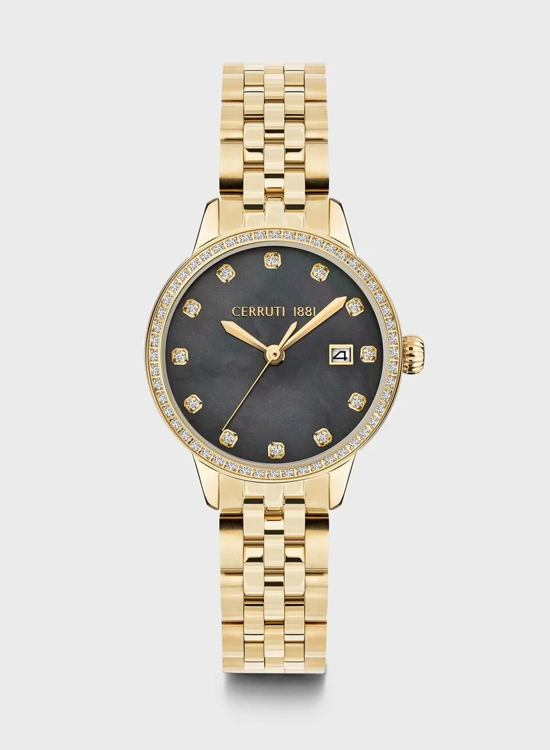 CER L TENNA GP CASE, GP BRT, BLACK MOP DIAL