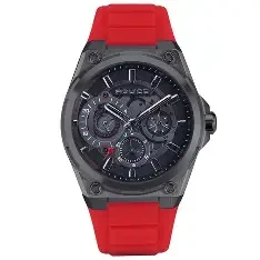 IP GUN CASE,BLACK&GUN DIAL,RED SILICON