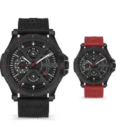 SS CASE,BLK/GUN DIAL,RED&BLK SILICON (SET)