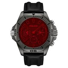 IP GUN CASE,RED LENS,BLACK DIAL,BLACK LEATHER