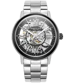 Kenneth Cole New York Two-Tone Silver/Black Case, Black Dial, Silver Bracelet, Automatic Watch (Men's).