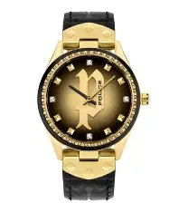 PL L PONGUA GP CASE BLK DIAL BLK LEATHER