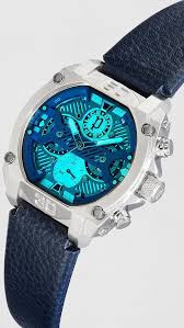 SS CASE W/BLU LASER,SILVER DIAL,BLUE LEA