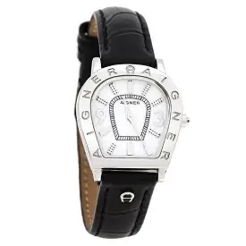 AIG PER-L SS CAS SLVR WHT MOP DIAL BLACK LTR