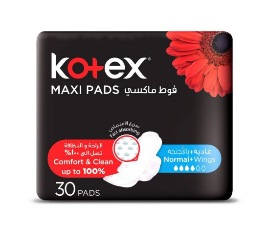 KOTEX MAXI PAD NORMAL + WINGS 30 S