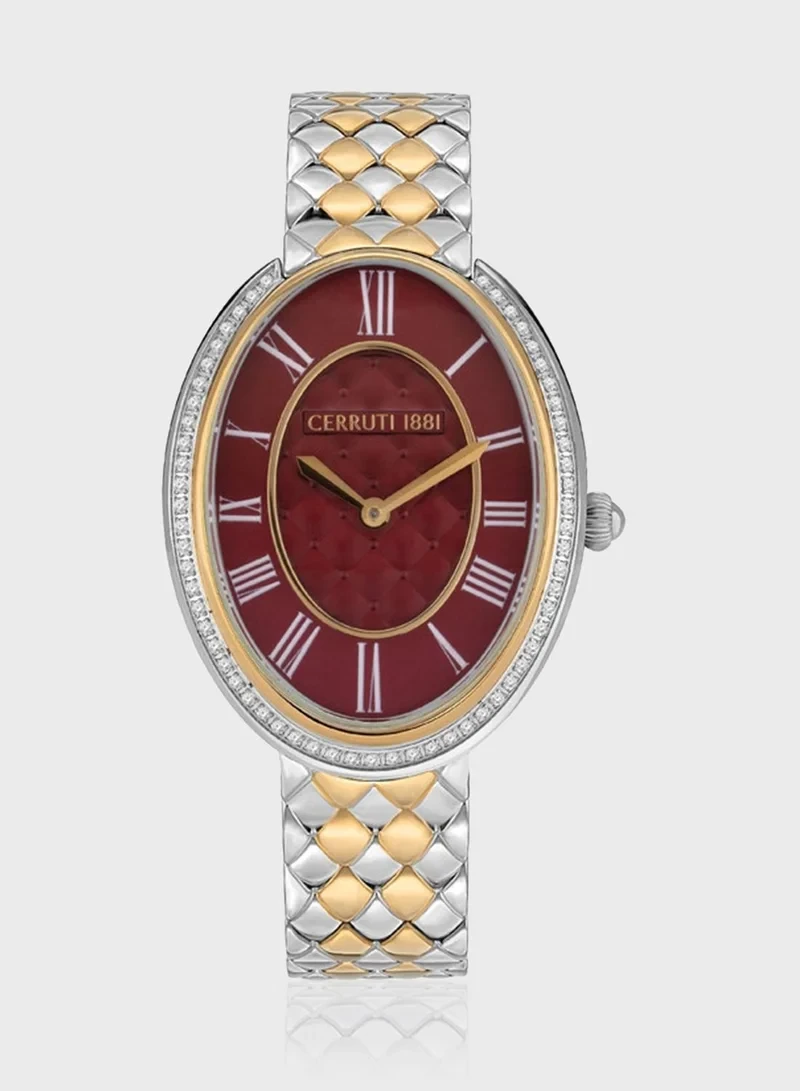 CER L SS/GP CAS BURGUNDY DIAL SS/GP MTL BRT