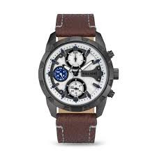 IP GUN CASE, SILVER DIAL,BROWN STRAP