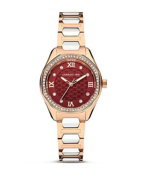 CER L BRETAGNA RG/SS CAS+BRT,RED DIAL