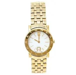 Aigner Gorgona Ladies Gold Plate White Mother-of-Pearl Dial Gold Plate Bracelet.