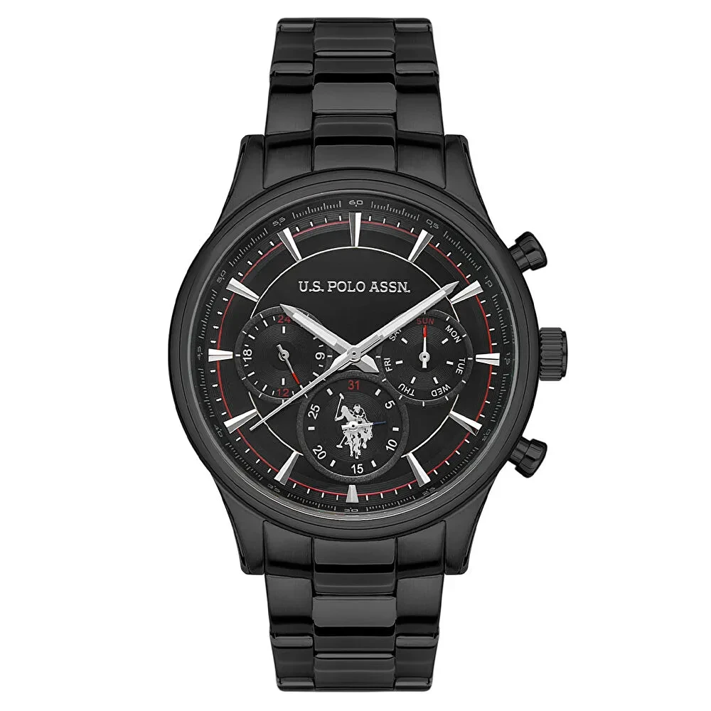 USPA1010-09  MEN'S QUARTZ STEEL BAND WATCH 45 MM